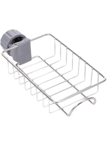 Dubai Gallery Stainless Steel Faucet Sponge Holder Silver/Grey