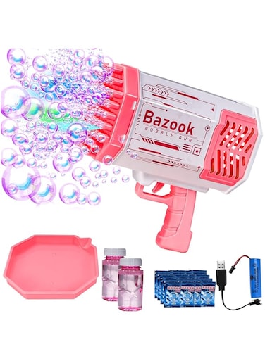 MLMYH Bubble Gun, Bazooka Bubble Gun, 69 Hole Bubble Gun with 20 Packs of Bubble Solution, Bubble Launcher Children's Toys Gifts for Adults Children Playing and Indoor Outdoor Party Wedding