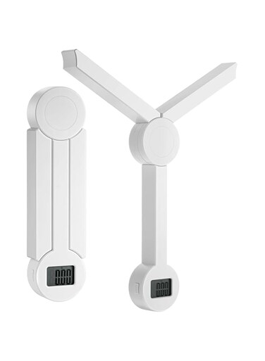 Beewin Folding Digital Kitchen Scale, Highly Accurate Compact Portable Food Scale with LCD Display, Auto Power Off and Tare Features, for Measuring Intake of Healthy Eating People (White)