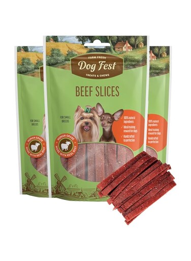 Dog Fest Beef Slices for Mini Dogs,Dog Treats - 55g -1.94oz