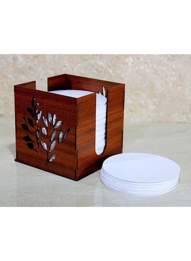 esplanade Disposable Paper Coasters with wooden stand (Set of 500)- Use and Throw Reversible Paper Coasters-Perfect for Bar, Hotel, Restaurant purposes &amp; Parties.
