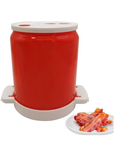 FASAROU New Microwave Bacon Cooker Bacon Can Bacon Cooker for Microwave Oven Bacon Tray For Microwave Cooking Make Crispy Bacon in Minutes Splatter-Proof &amp; Mess-Free Design