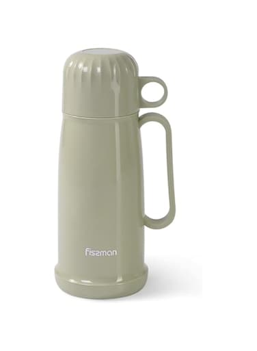 Fissman Vacuum Flask 450 ml OLIVE - Plastic Case with Glass liner