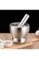 Stainless Steel Mortar and Pestle Set with Brush &ndash; Pill Crusher, Spice Grinder, Herb &amp; Pesto Bowl