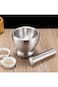 Stainless Steel Mortar and Pestle Set with Brush &ndash; Pill Crusher, Spice Grinder, Herb &amp; Pesto Bowl