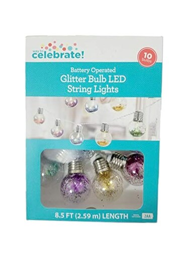 Way to Celebrate Mini Glitter LED Bulb - Multicolor
