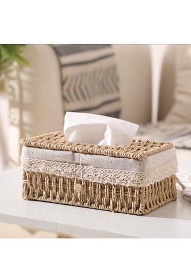 Tissue Case Hand Woven Tissue Box Napkin Holder Cover Facial Napkin Dispenser For Home Living room Bedroom Car
