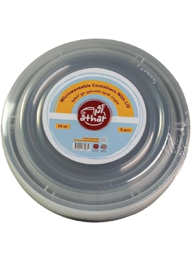 Round Plastic Cont. 24oz Bk-Micrwable