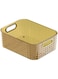 SXSZZXL Makeup Organizer Transparent Cosmetic Storage Box Table Top Display Case Plastic Storage Bins Sundries Snack Organizer for Kitchen Bathroom (Yellow)