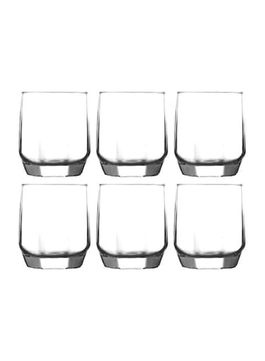 6-Piece Diamond Glass Set Clear
