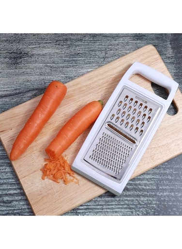 Royalford Flat Grater - Multi-Use Flat Slicer with Big Handle   Vegetable Food Chipper   MicroBlade, Cover Stainless Steel Razor Sharp Teeth &ndash; Ideal for Vegetables, Fruits, Cheese   1 Year Warranty