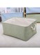Fabric Storage Basket with Rope Handles, 40 cm x 30 cm, Sage Green, Linen-Look