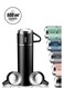 500ml Stainless Steel Vacuum Thermos Flask with Silicone Handle &acirc;&euro;&ldquo; Insulated Water Bottle with 2 Stainless Steel Cups Set   Gift Box (2 PACK, BLACK) &acirc;&euro;&ldquo; Ideal for Hiking, Camping &amp; Travel, Hot &amp; Cold Drinks
