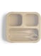 Citron- Bento Box Lunchbox comes with Fork and Spoon   Snack and Portion Control Containers for Kids &amp; Adults   Leakproof and BPA Free- Beige