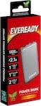 Energizer Eveready Fast Charger Portable Power Bank Mini 10000mAh, Compact Battery With Charge Indicator, 1X USB-C, 1X Micro USB, 2X USB-A, For Apple iPhone, iPad, Airpods, Android, Samsung, Silver