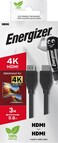 Energizer C110 4K HDMI To HDMI Cable 10Ft, 4K Resolution, High Definition Video, HiFi Audio, Long Length, For TV, Monitors, PCs,Laptops, Xbox, Playstation, Camcorders And Many More - Black