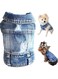X spring Dog Clothes for Small Dogs, Dog Jean Jacket, Pet Clothes Blue Denim Shirt Classic Lapel Vest Coat Costume Puppy T-Shirt, Comfort Tank Top Shirts Cool Apparel Small Medium Dogs