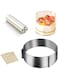Coolchic 4PCS Cake Baking Tools Set, Cake Collar Clear,Cake Mould Ring Stainless Steel Adjustable 6.5-12 Inch Mousse Cake Baking with Cake Strips Cake Rolls Mousse Cake Acetate Sheet Delicate Stickers