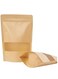 Pcs 3.5 &Atilde;&mdash;5.5 Inches Kraft Stand Up Pouches Bags with Resealable Lock Seal Zipper Transparent Window, All Purpose Storing Food Storage Stand Up Food Bags for Home or Business