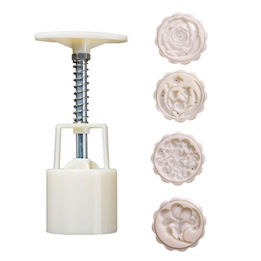 Use Hand Pressure Type Non-Stick Eco-Friendly ABS Mooncake Making Mould White