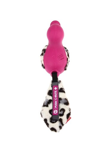 Gigwi Dog Toy Push To Mute Duck With Plush Tail, Dog Toy Pink, 6214