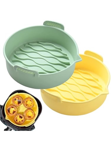 TERRIFI Air Fryer Silicone Liners, 7.8 inch Air Fryer Round Basket Bowl, Reusable Air Fryer Baking Tray, for Basket Size 3.6 to 7 QT, Non-stick, Food Safe, Great Instant Pot Kitchen Accessories