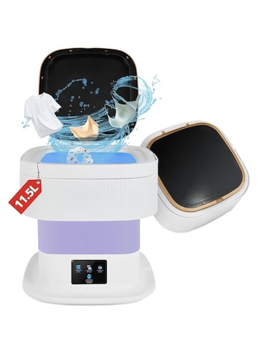 NEXT VOGUE Portable Washing Machine,11.5L Mini Washing Machine for Small Delicates,Underwear,Baby Clothes,Sock.Foldable and portable washing machine for Apartment, Home, Hotel, Camping,RV (Purple)