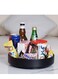 Rotating Spice Rack Organizer &acirc;&euro;&ldquo; Non-Slip Lazy Susan Turntable Tray for Kitchen Counter &amp; Pantry &acirc;&euro;&ldquo; Black Round Condiment Holder