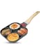 4-Cup Egg Frying Pan, Aluminium Non-Stick Frying Pans Omelet Pan Poached Egg Burger Steak Pan Breakfast Pan for Induction Hob Gas Stove