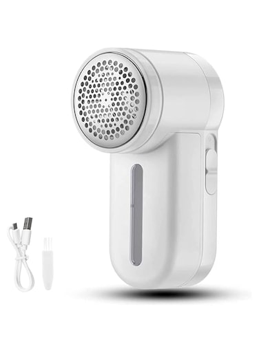 Fabric Shaver Fuzz Remover, Lint Remover, Rechargeable Fabric Shaver with 6-Blades, Dual Protection, Effectively and Quickly Remove Fuzz for Clothes, Sweater, Curtain, Socks, Couch, Blanket