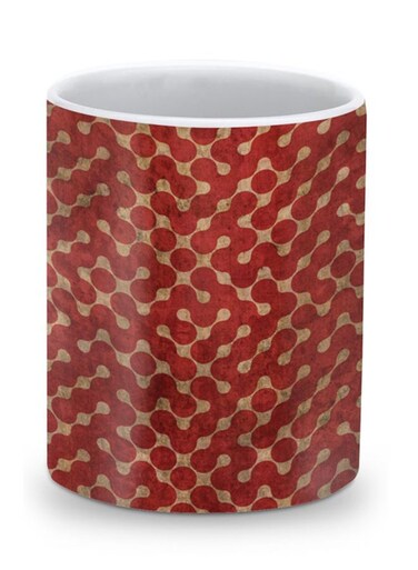 Premium Connect The Dots Designer Mug Red/Yellow