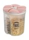 Three-Partition Food Container With Lid Clear/Pink 1500ml