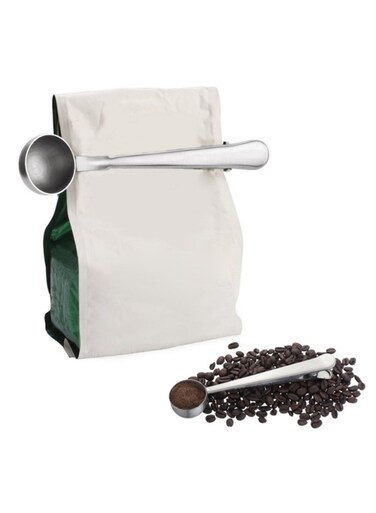 Coffee Scoop Clip Stainless Steel Tablespoon Coffee Spoon With long handle Multifunction Sealing Bag Clip For Tea, Coffee, Protein Powder, Instant Drinks, Kitchen Tools