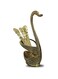 Stainless Steel Swan Base Holder Spoon Organizer with 6 Spoons, Coffee Spoon Food Spoon Set for Cake Salad Cocktail And Dessert Stirring Mixing Sugar Stir Ice Cream Cake (GOLD)