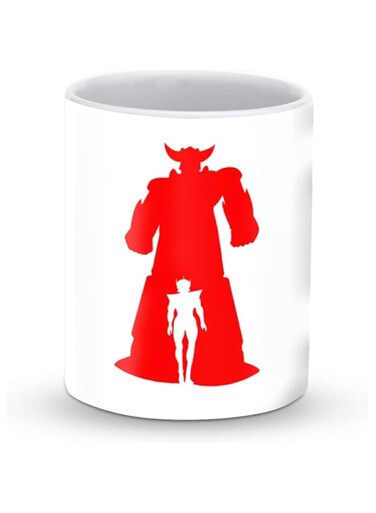 Stylizedd Designer Printed Coffee Mug with Heavy Duty Handle 11oz Ceramic Personalised Gift Mugs Cup [Microwave Safe &amp; Dishwasher Proof ] - Grendizer (White)