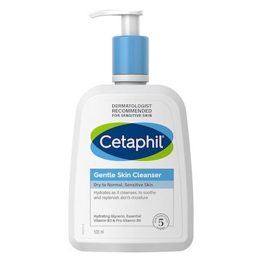 Cetaphil Gentle Skin Cleanser, Face &amp; Body Wash For Men &amp; Women With Dry to Normal and Sensitive Skin, Unscented, 500ml