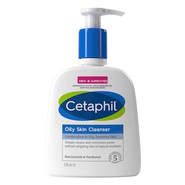Cetaphil Oily Skin Cleanser, Foaming Face &amp; Body Wash for Men &amp; Women With Combination to Oily and Sensitive Skin, Unscented, 236ml