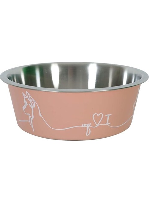Zolux Non-Slip Love Dog Bowl Pink 1200 ml