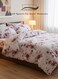 Home King size 6-piece set ( 1 Duvet cover - 220*240cm. 1 Fitted sheet - 200*200cm+30cm. 4 Pillow covers - 50*75cm.) This duvet cover set ( suitable for cover comforter same size. Bedding set featuring a Sakura Dusty Pink print on a white background.