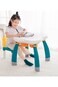 Kikibebe Plum Blossom Shape Building Block Table With Chair &ndash; 100 Pieces Building Blocks &ndash; Deep Lake Green