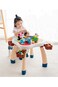 Kikibebe Plum Blossom Shape Building Block Table With Chair &ndash; 100 Pieces Building Blocks &ndash; Deep Lake Green