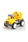 Kikibebe Friction Truck Set &ndash; 2 Random Style Pull-Back Engineering Vehicles With Inertial Drive &ndash; Interactive Educational Toy &ndash; Grey &amp; Yellow