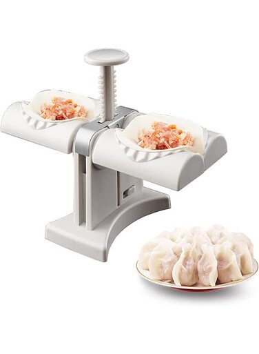 Maker, Household Double Head Automatic Maker Mould, Ravioli Press Mold, Make Dumplings Empanadas Quickly, Stainless Steel for Home, Restaurant
