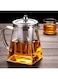 1pcs square Glass Teapot With Tea Infuser, Square Glass Tea Kettle With Stainless Steel Tea Strainer, Blooming And Loose Leaf Tea Maker, Perfect For Home Office Restaurant Family Day, 550ML (550ML)