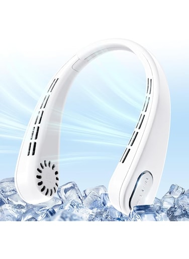 Portable Neck Fan, Bladeless Personal Fan, No Hair Snagging, 3 Speeds Faster Cooling, Ultra Quiet, Gifts for Men Women, Home, Office, Travel Essentials, Rechargeable 4000 Battery