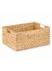 Natural Water Hyacinth Storage Bin, Medium, L 40 x B 26 x H 18 cm &acirc;&euro;&ldquo; Handwoven Medium Wicker Basket for Shelves, Closets &amp; Cabinets &acirc;&euro;&ldquo; Eco-Friendly Decorative Organizer with Built-In Handles