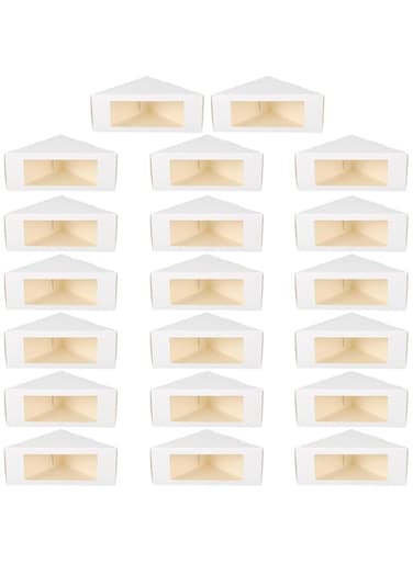 SYOSI 100pcs Triangle Sandwich Boxes, Disposable Sandwich Paper Cake Box, Triangular Baking Packaging Box Sandwich Packaging Box with Window Display, Food Packaging Takeaway Boxes