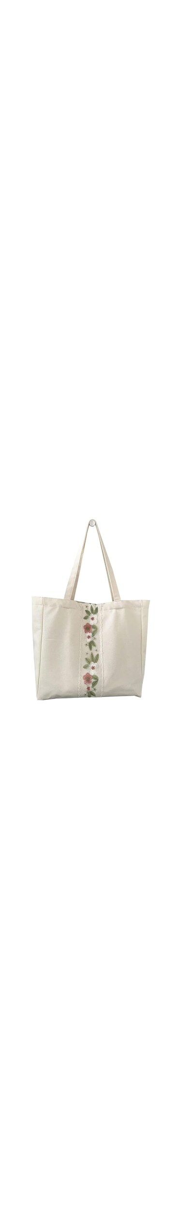 Floral Canvas Tote Bag for Women Vintage Handbag Shoulder Bag for Travel Grocery Shopping Work