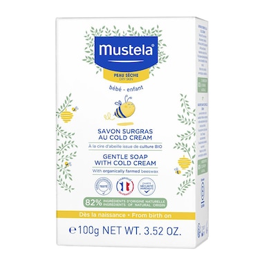 Mustela Baby Gentle Soap With Cold Cream &amp; Beeswax For Dry Skin 100g