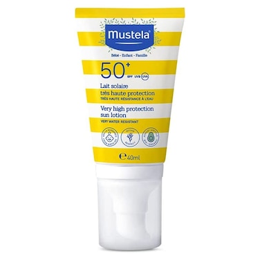 Mustela Very High Protection SPF50+ Facial Sunscreen Lotion For Baby, Water Resistant 40ml